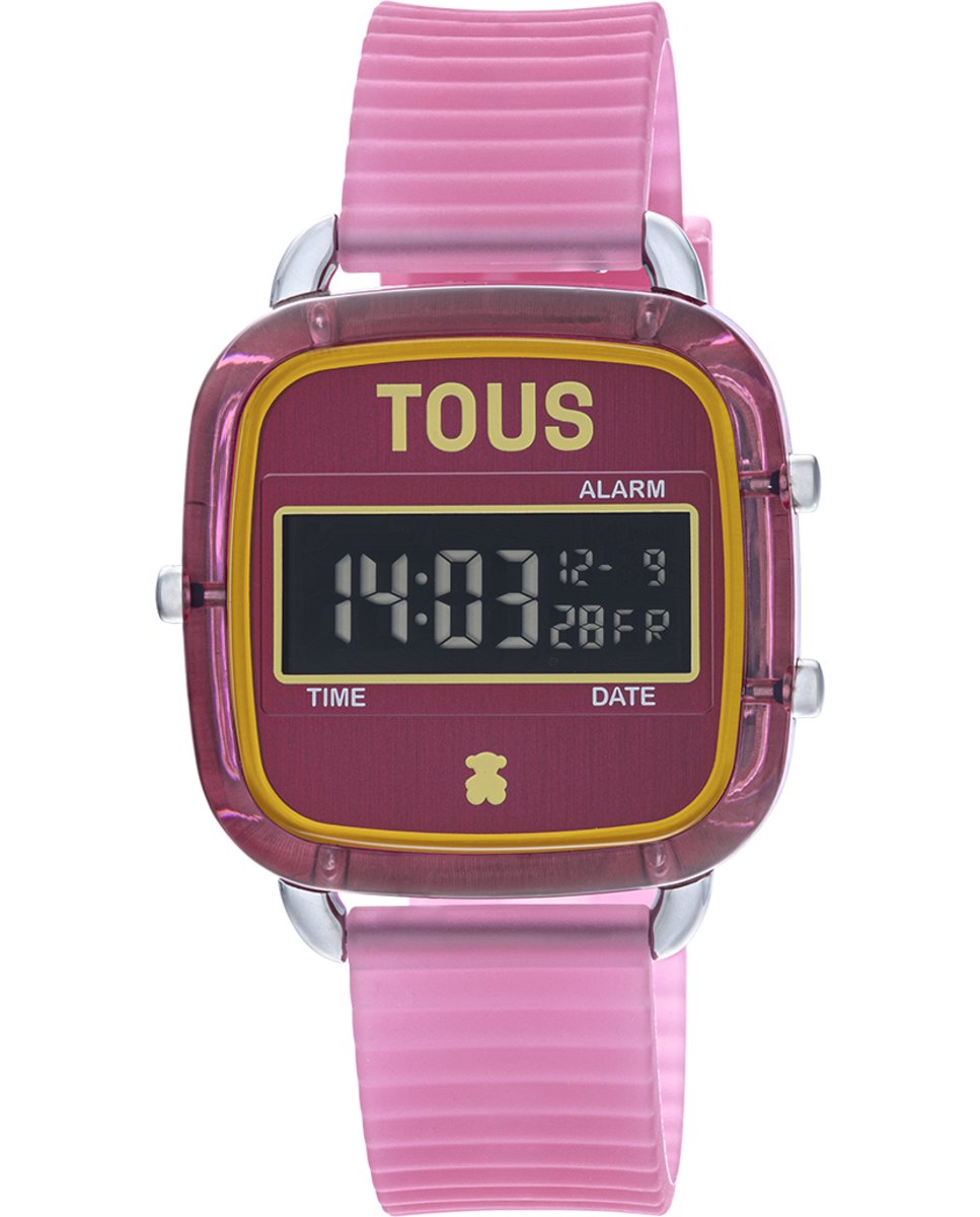 Reloj TOUS digital de policarbonato con correa de silicona fucsia D